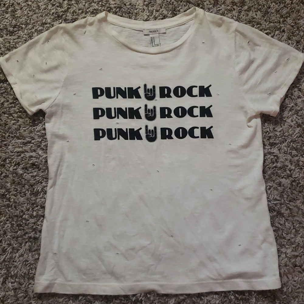 F21 distressed Punk Rock tee